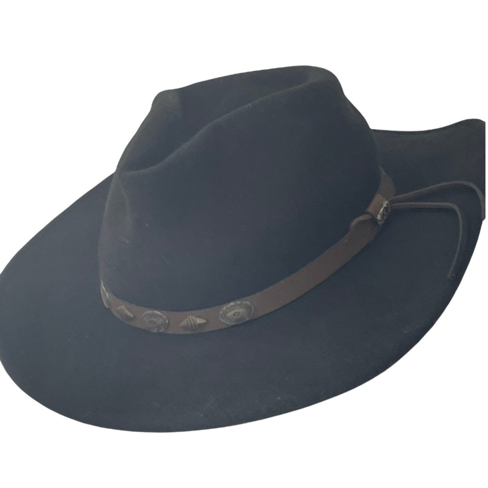 Vintage Scala Dorfman Pacific Black Wool Hiker Hat Medium